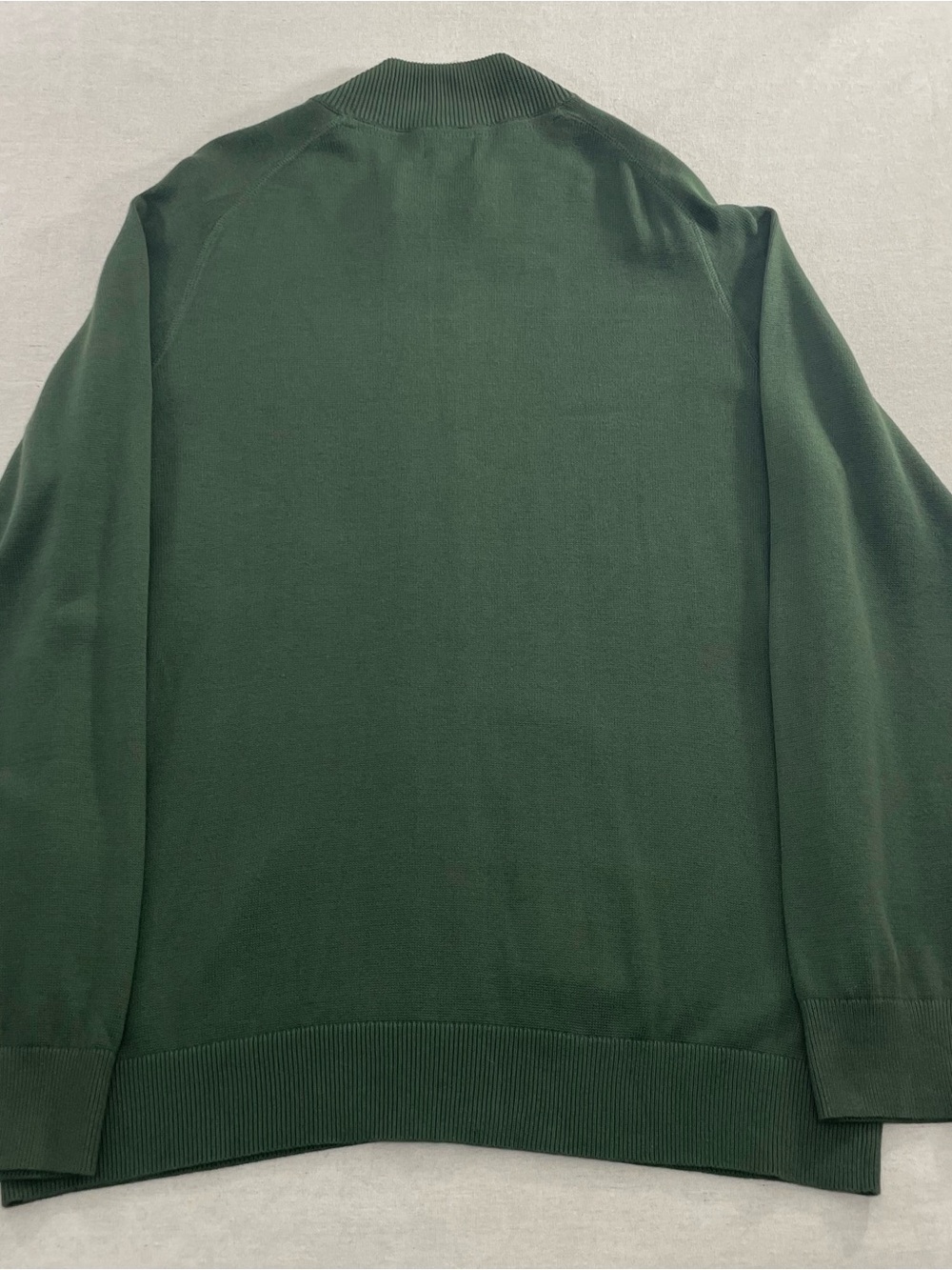 LL Bean Cardigan Sweater Mens Sz XL Reg Full Zip Mock Neck 100% Cotton Ribbed - Picture 8 of 11